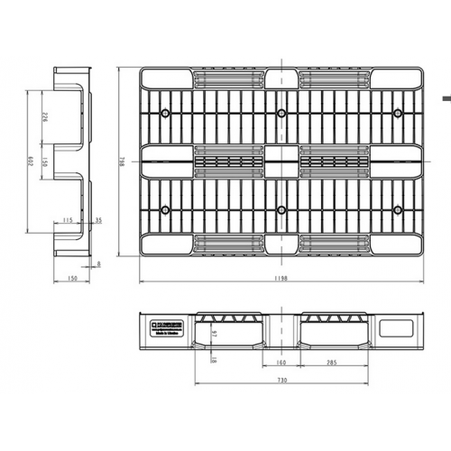 Піддон пластиковий 1200x800x150 UA
